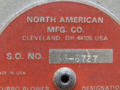 North American Mfg 2416-D-77.5D | GB-6727 Turbo Blower 1165cfm 16.2psi 7.5Hp 3Ph