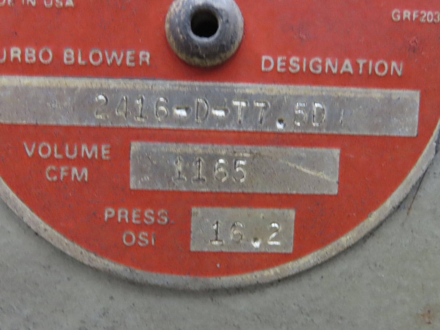 North American Mfg 2416-D-77.5D | GB-6727 Turbo Blower 1165cfm 16.2psi 7.5Hp 3Ph