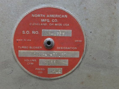 North American Mfg 2416-D-77.5D | GB-6727 Turbo Blower 1165cfm 16.2psi 7.5Hp 3Ph