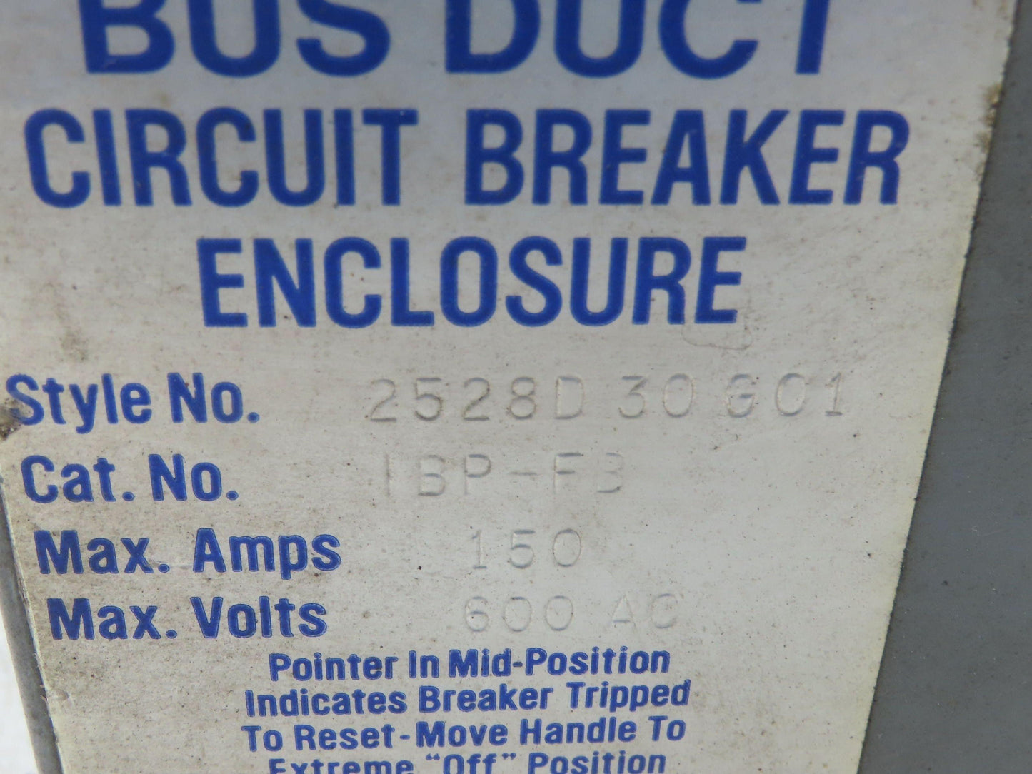 Westinghouse Busway Disconnect Switch Bus Plug 50A 600VAC 3PH 3W