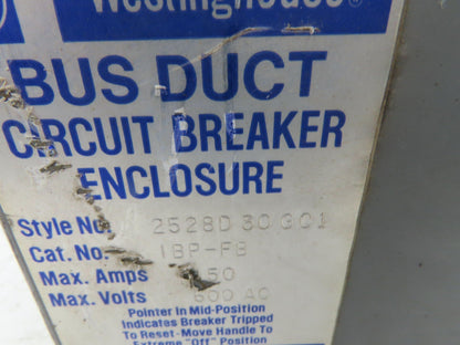 Westinghouse Busway Disconnect Switch Bus Plug 60A 600VAC 3PH 3W