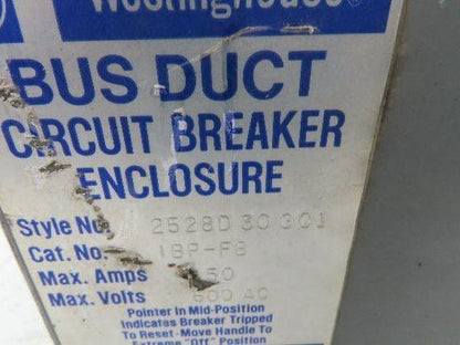 Westinghouse Busway Disconnect Switch Bus Plug 60A 600VAC 3PH 3W