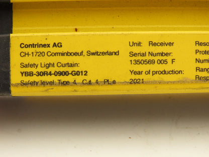 Contrinex YBB-30R4-0900-G012 Safety Light Curtain Receiver 924mm *Cracked Glass