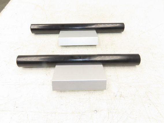 Outside Door Push Pull Handle 16" Long Black Silver Aluminum Plastic Lot of 2
