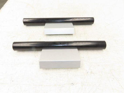 Outside Door Push Pull Handle 16" Long Black Silver Aluminum Plastic Lot of 2