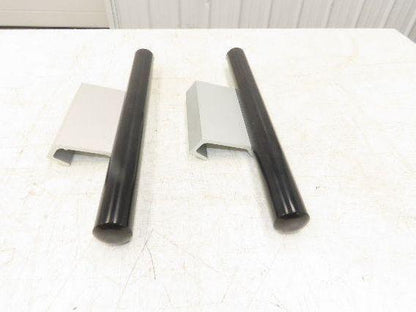 Outside Door Push Pull Handle 16" Long Black Silver Aluminum Plastic Lot of 2