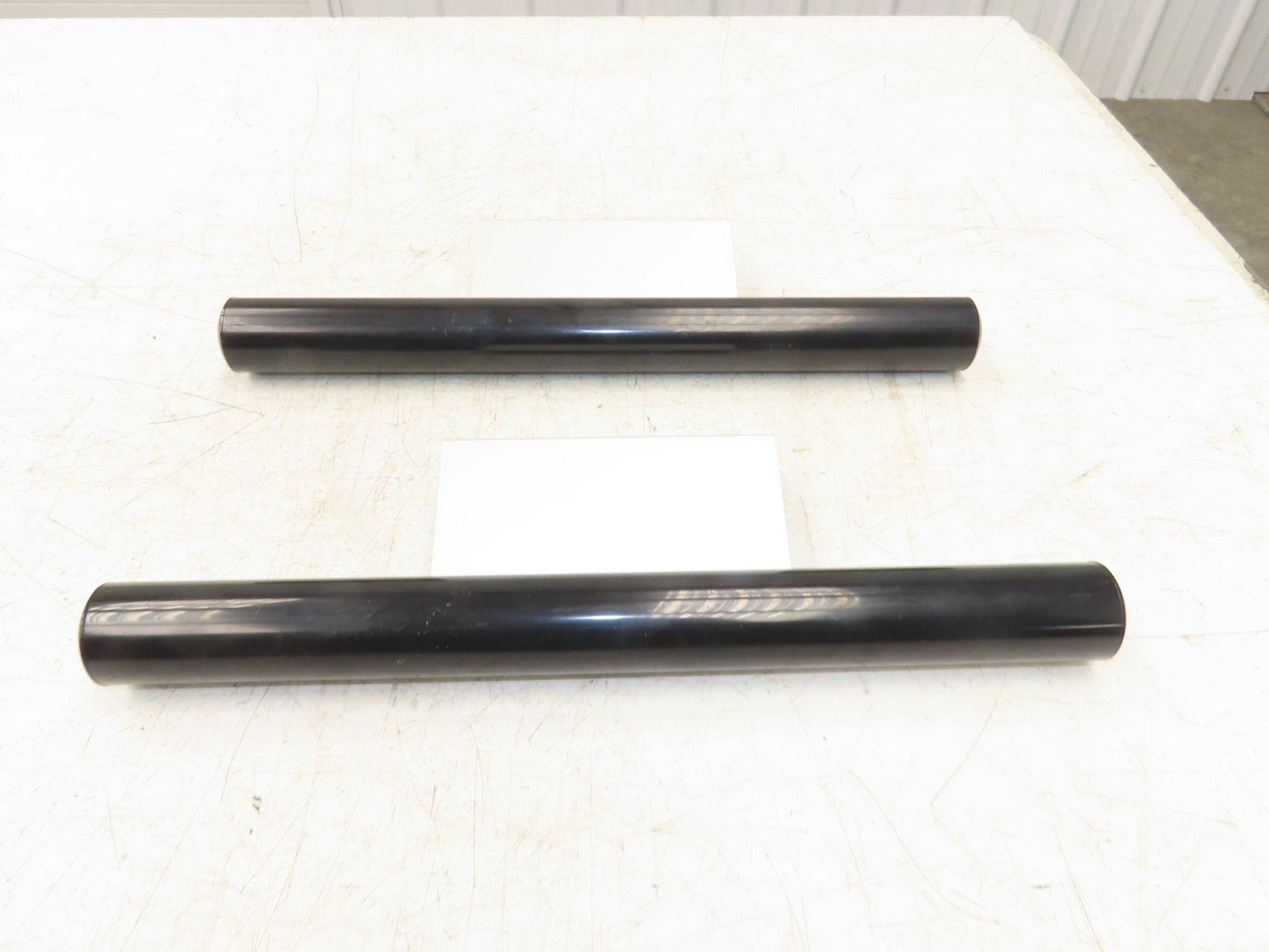 Outside Door Push Pull Handle 16" Long Black Silver Aluminum Plastic Lot of 2