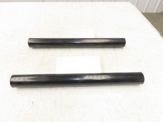 Outside Door Push Pull Handle 16" Long Black Silver Aluminum Plastic Lot of 2