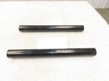 Outside Door Push Pull Handle 16" Long Black Silver Aluminum Plastic Lot of 2