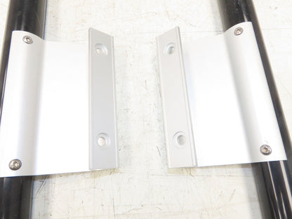 Outside Door Push Pull Handle 16" Long Black Silver Aluminum Plastic Lot of 2