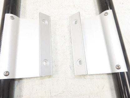 Outside Door Push Pull Handle 16" Long Black Silver Aluminum Plastic Lot of 2