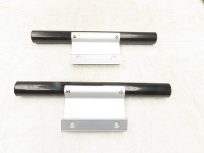 Outside Door Push Pull Handle 16" Long Black Silver Aluminum Plastic Lot of 2