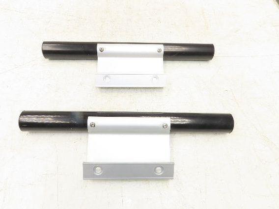 Outside Door Push Pull Handle 16" Long Black Silver Aluminum Plastic Lot of 2
