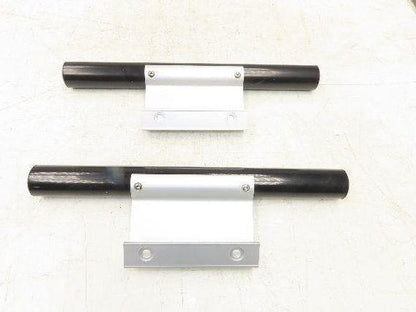 Outside Door Push Pull Handle 16" Long Black Silver Aluminum Plastic Lot of 2