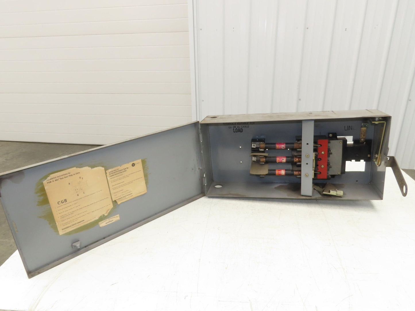 Westinghouse Fusible Busway Disconnect Switch Bus Plug 30A 600VAC 3PH 3W