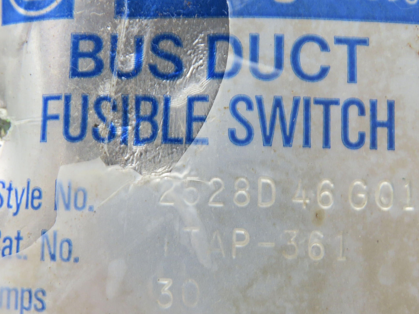 Westinghouse Fusible Busway Disconnect Switch Bus Plug 30A 600VAC 3PH 3W