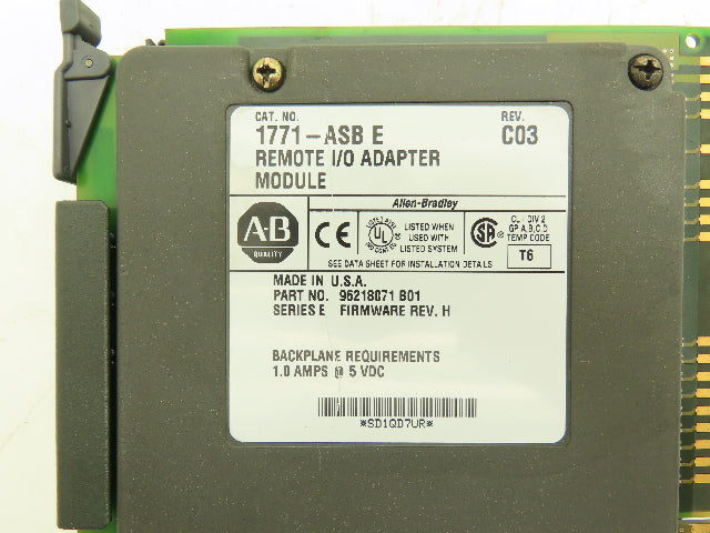 Allen-Bradley 1771-ASB Remote I/O Adapter Series E
