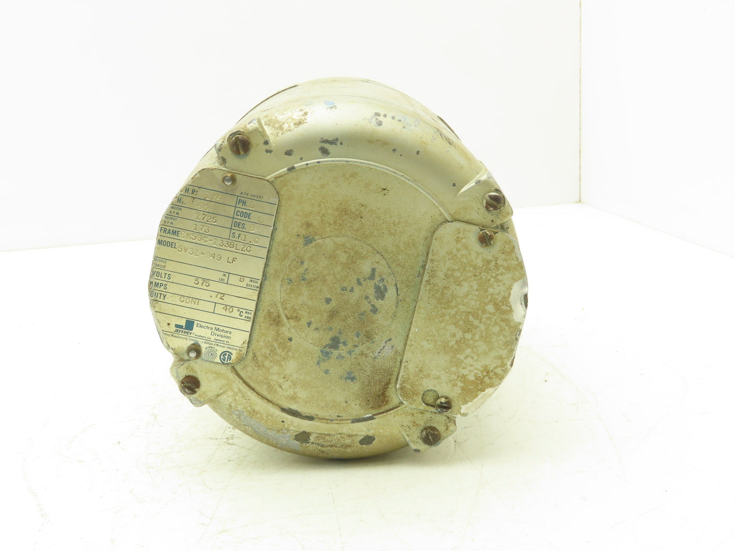 Electra 5V31-949 LF AC Motor 1/4Hp 575v 1725rpm 3Ph EK56C-133BLZC Frame