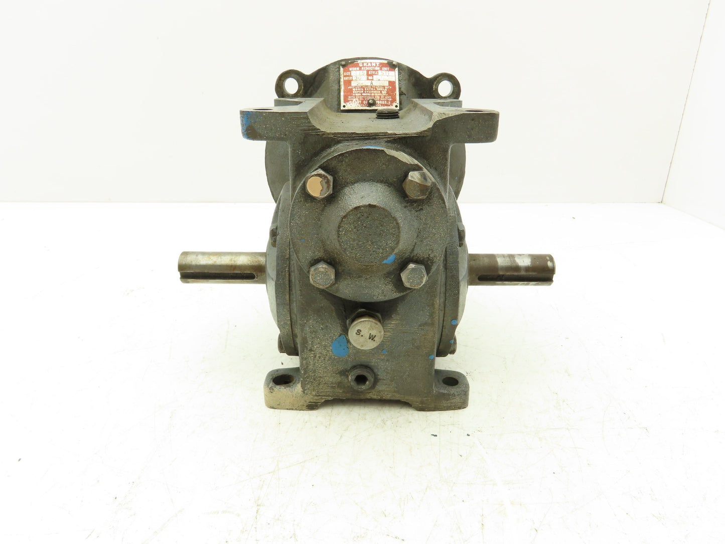 Grant STF Worm Gearbox 30:1 Reducer 58rpm 56C-Face Dual Shaft Output