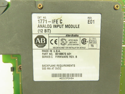 Allen Bradley 1771-IFE Analog Input Module 12 Bit Series C Rev E01