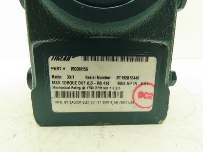 Dodge Tigear-2 15Q30H56 Worm Gearbox 30:1 Reducer 58rpm .5Hp 56C Hollow Shaft