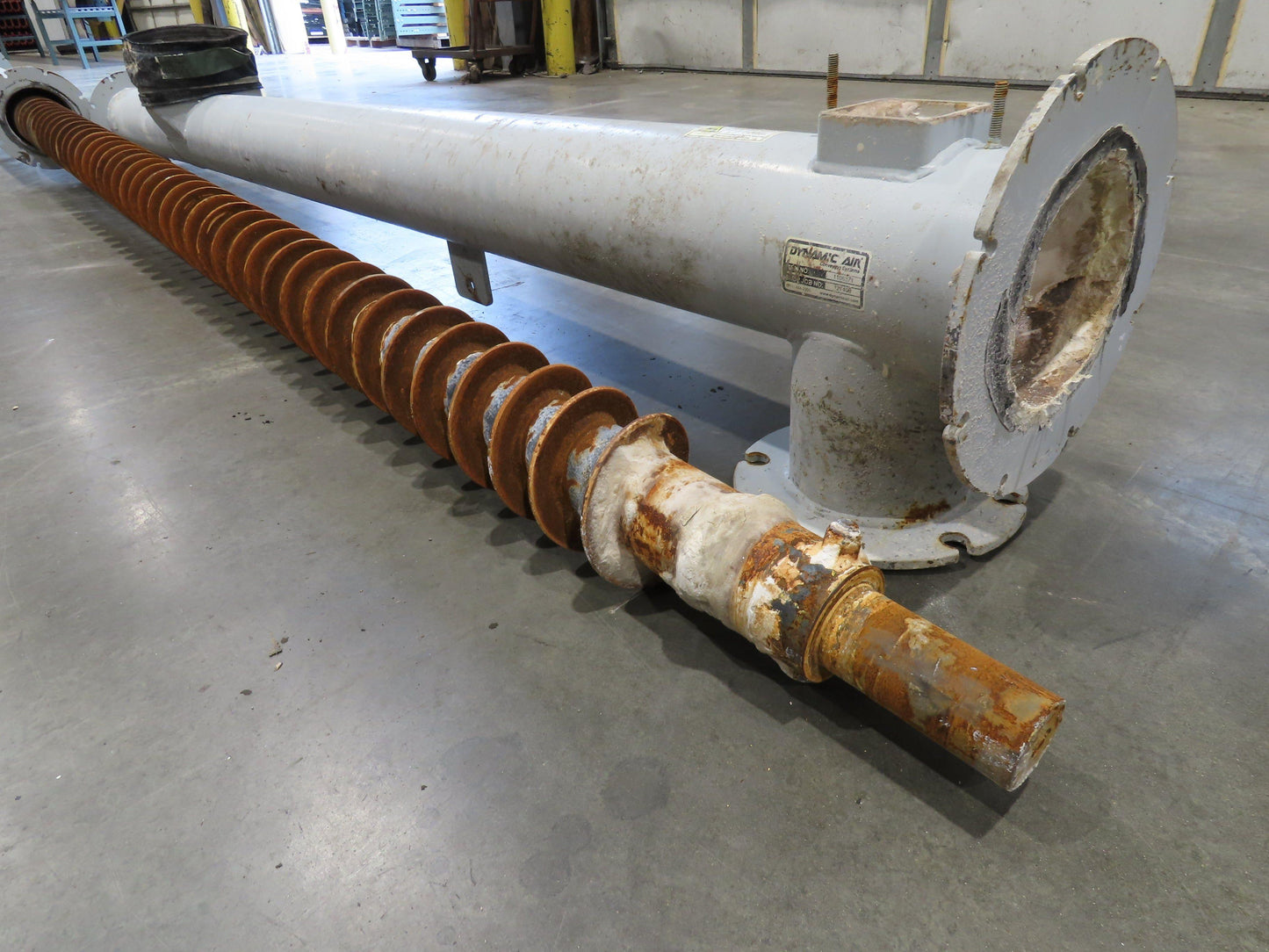 Dynamic Air Accu-Flo 495 7"x 16' Screw Feeder Bulk Conveyor Auger  -No Drive-