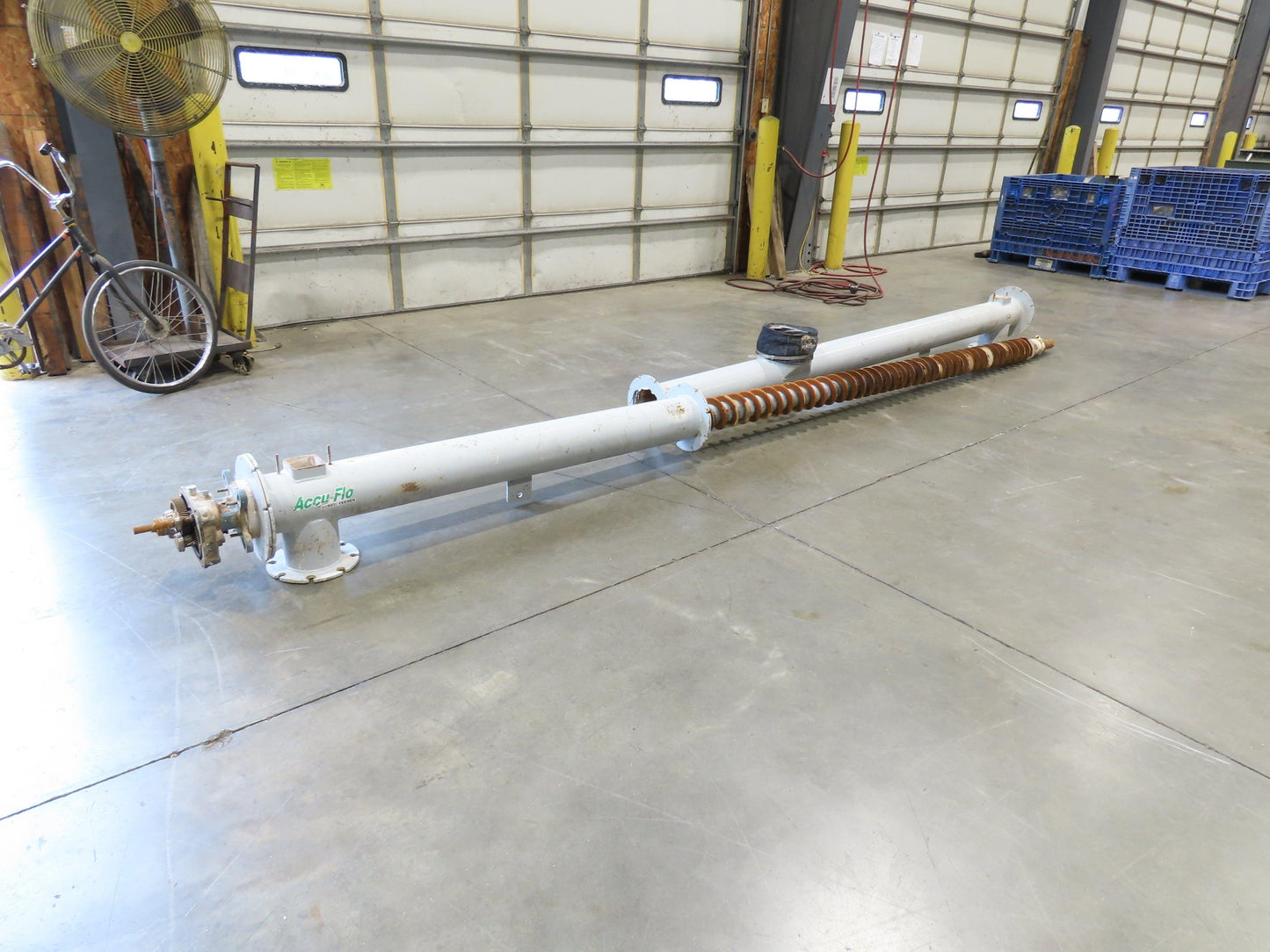 Dynamic Air Accu-Flo 495 7"x 16' Screw Feeder Bulk Conveyor Auger  -No Drive-