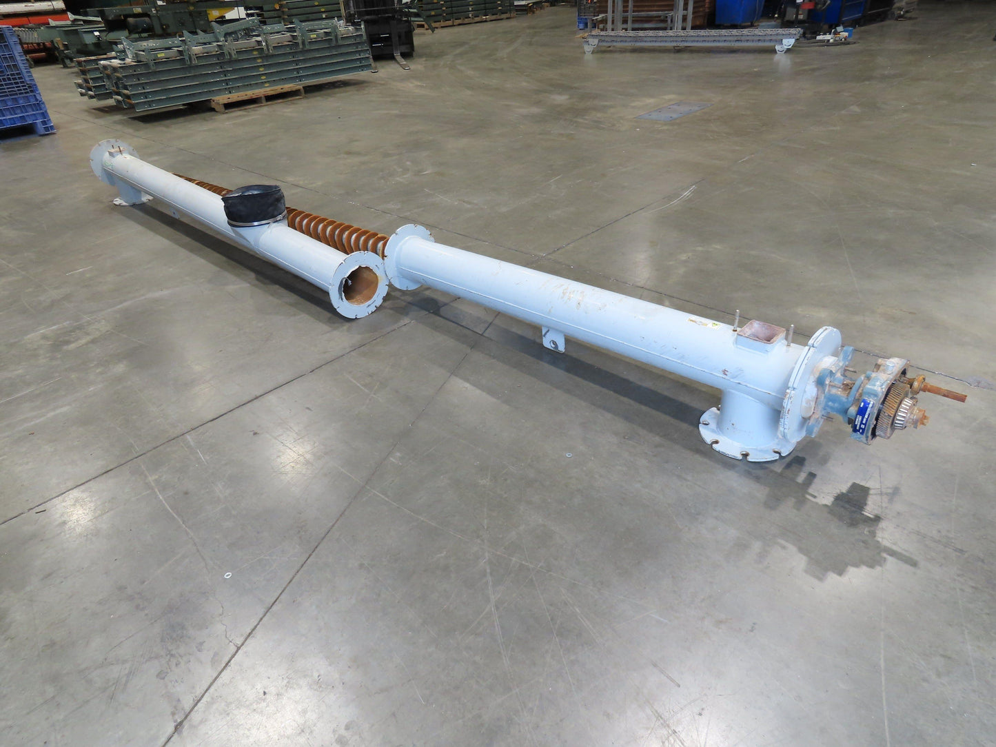 Dynamic Air Accu-Flo 495 7"x 16' Screw Feeder Bulk Conveyor Auger  -No Drive-