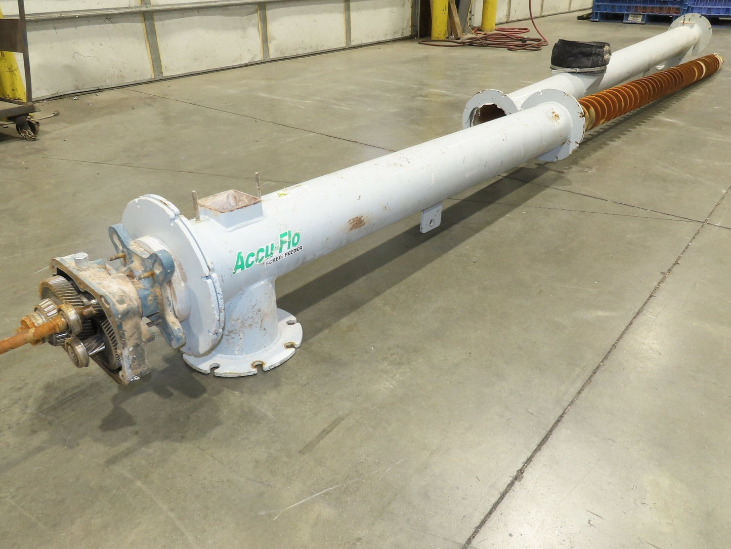 Dynamic Air Accu-Flo 495 7"x 16' Screw Feeder Bulk Conveyor Auger  -No Drive-