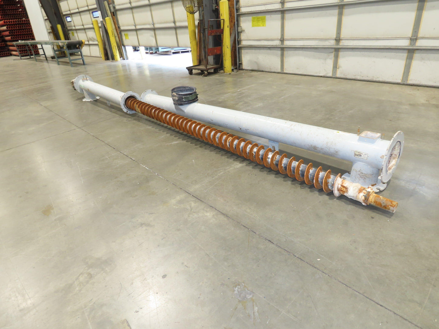 Dynamic Air Accu-Flo 495 7"x 16' Screw Feeder Bulk Conveyor Auger  -No Drive-