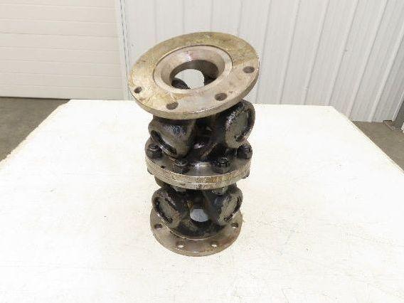 Double Universal U-Joint 180mm OD 70mm ID 155mm Bolt Circle 313mm L Greaseable