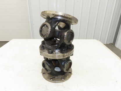 Double Universal U-Joint 180mm OD 70mm ID 155mm Bolt Circle 313mm L Greaseable