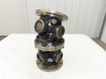 Double Universal U-Joint 180mm OD 70mm ID 155mm Bolt Circle 313mm L Greaseable