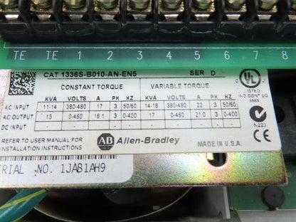 Allen Bradley 1336S-B010-AN-EN5 AC Variable Speed Drive Ser D VFD 480V 3Ph 10HP