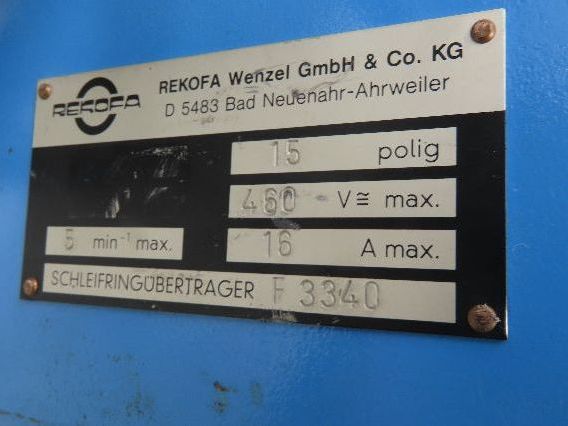 Rekofa Rotary Slip Ring Current Transmitter 5rpm 15-Pole 16A 460v