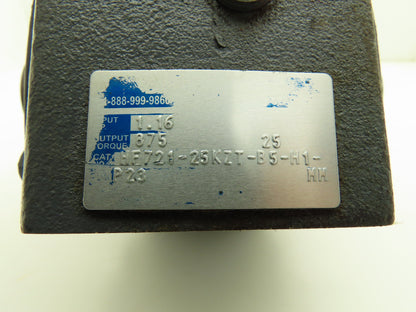 Boston Gear HF721-25KZT-B5-H1-P23 Gearbox 25:1 Reducer 70rpm 1Hp 56C Hollow Shaft