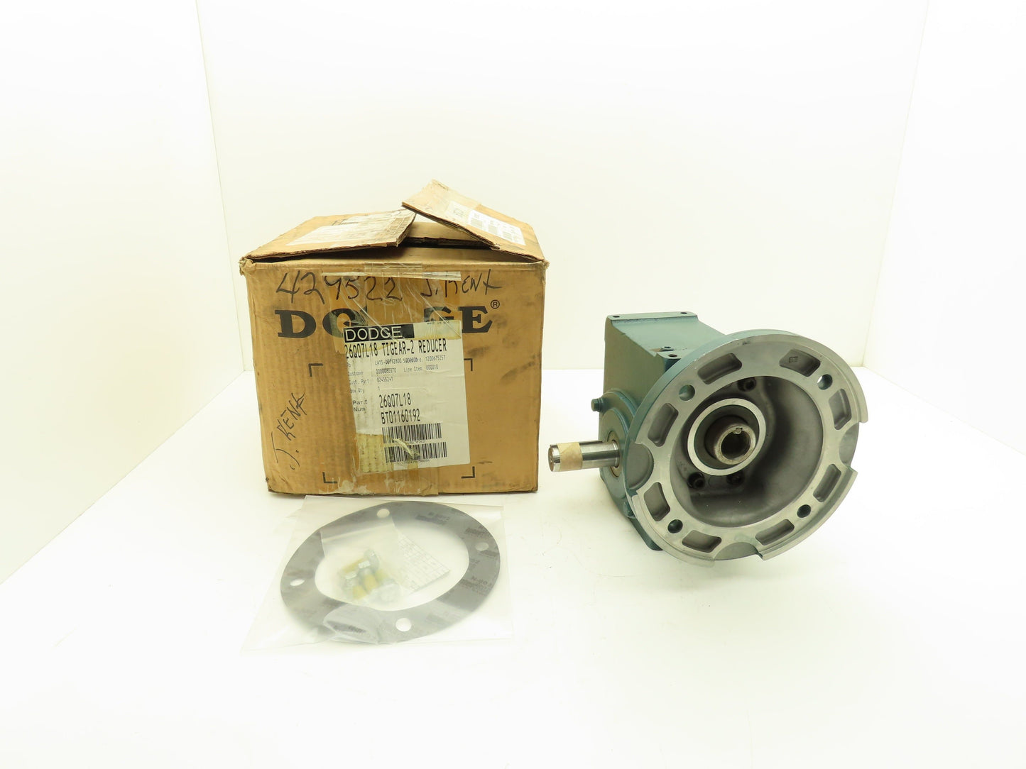 Dodge Tigear 2 26Q07L18 Worm Gearbox 7.5:1 Reducer 233rpm 6Hp 180TC LH Output