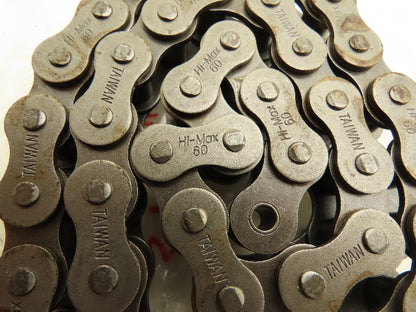 Hi-Max Riveted #60 Roller Chain Single Pin D-1 Attachment 3/4" Pitch 21'