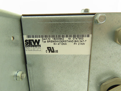 SEW Eurodrive 18200842 | BW247-T Dynamic Braking Resistor 2000W 2kW 47Ohm
