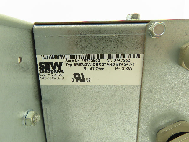 SEW Eurodrive 18200842 | BW247-T Dynamic Braking Resistor 2000W 2kW 47Ohm