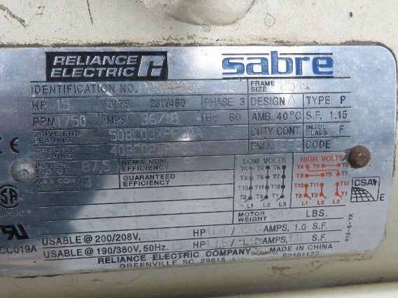 Dekker RVL300-HH DuraVane Lubricated Rotary Vane Vacuum Pump 15Hp 300ACFM