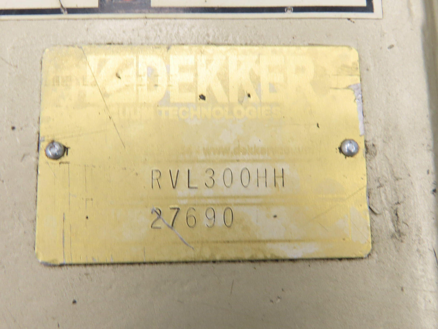 Dekker RVL300-HH DuraVane Lubricated Rotary Vane Vacuum Pump 15Hp 300ACFM