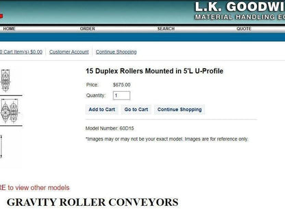 Roll-Flex 16"x 5' Multi-Directional 3-Track Roller Conveyor Plastic Ergo-Roll
