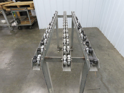 Roll-Flex 16"x 5' Multi-Directional 3-Track Roller Conveyor Plastic Ergo-Roll