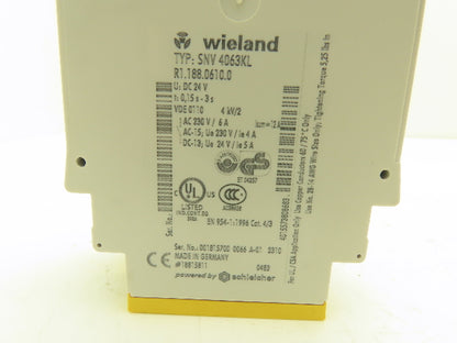 Wieland R1.188.0610.0 SNV 4063KL Safety Relay 24vDC Control Lot of 2