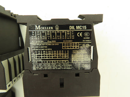 Siemens DIL MC15-01 Contactor 10Hp 600v 3Ph Accessory Block 400v 4A Lot of 5