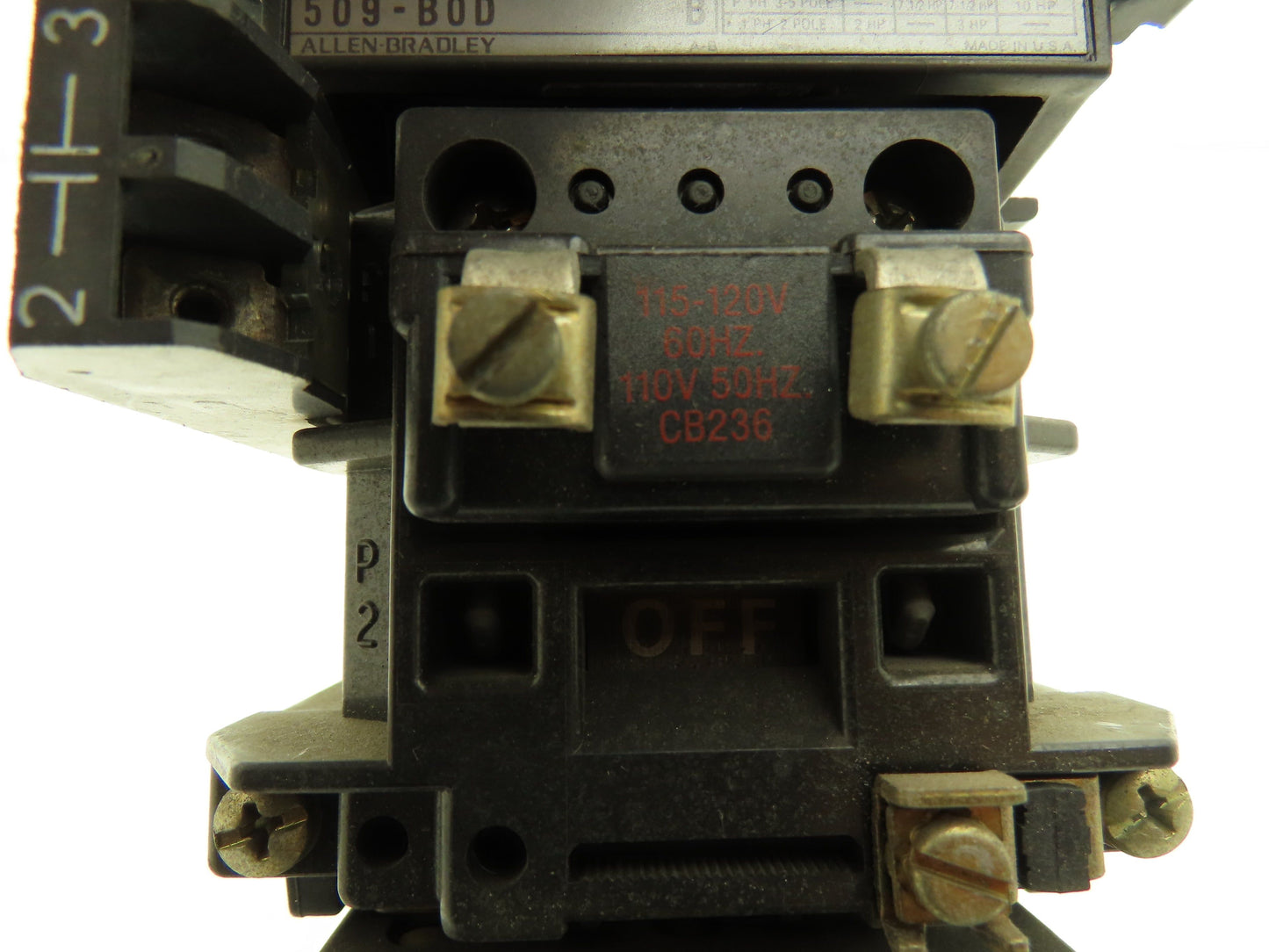 Allen Bradley 509-BOD Motor Starter 575v 3Ph 10Hp Overload Relay NEMA Size 1