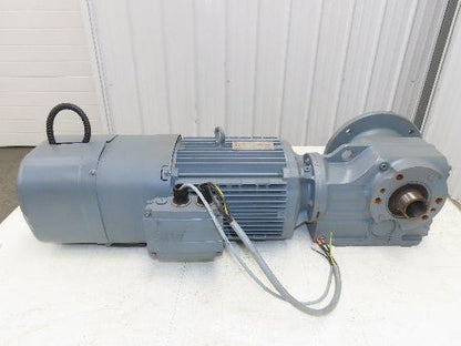 Sew Eurodrive KHF67 DRN112M4/BE5 Brake Gear Motor 27.28:1 65rpm 4Kw 220/380V 3PH