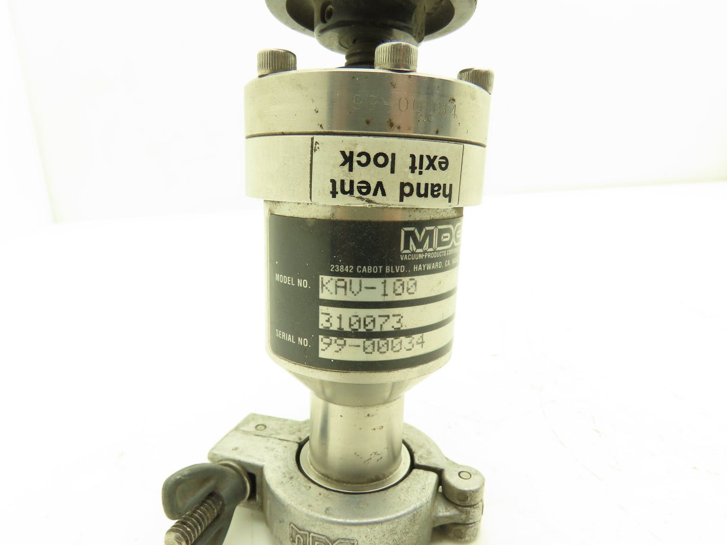 MDC KAV-100 Manual Pneumatic Angle Valve Vacuum Isolation 1" Connection