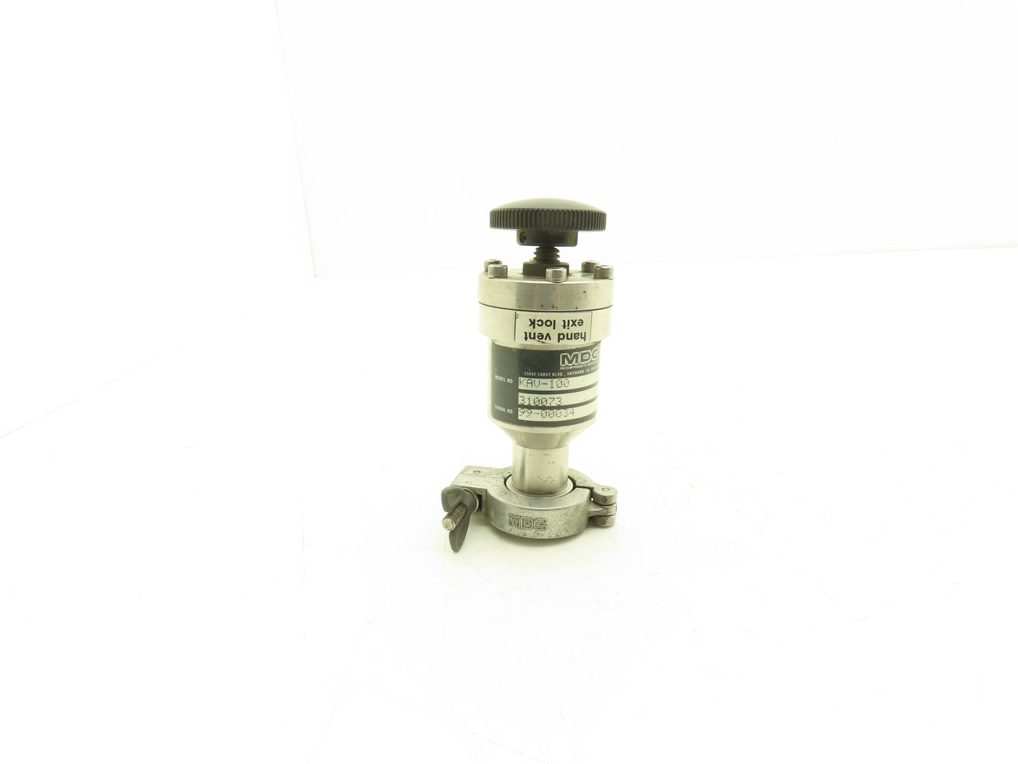 MDC KAV-100 Manual Pneumatic Angle Valve Vacuum Isolation 1" Connection